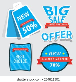 set of web Sale Labels and badges. vector