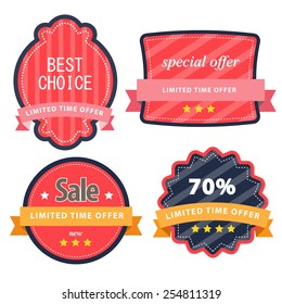 set of web Sale Labels and badges. vector