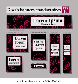 Set of Web side Valentine's day banners. Vector
