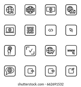 Set of web site vector thin line icons.