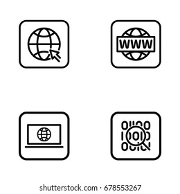 Set of web site vector thin line icons.