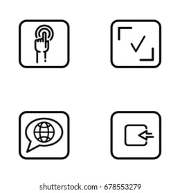 Set of web site vector thin line icons.