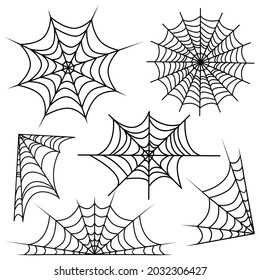Set of web spider cobweb. Vector illustration