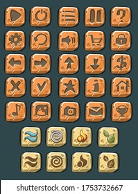Set Of Web Square Button