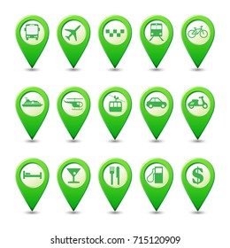 A set of web symbols. A mark on the map-1