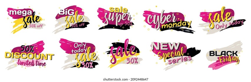 Set of web templates, discount advertising background - Vector illustration