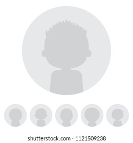 Set of web user avatars. Anonymous person silhouette. Social profile icon. Vector illustration.
