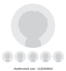 Set of web user avatars. Anonymous person silhouette. Social profile icon. Vector illustration.