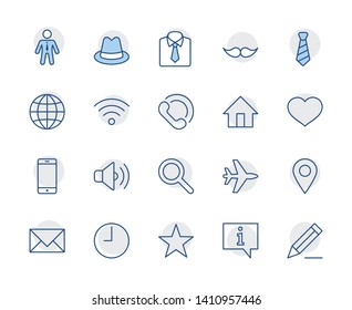 Set of Web Vector Line Icons. Contains such Icons as Globe, Wi-fi, Home, Heart, Phone, Pencil, Time Clock, Star and more. Editable Stroke. 32x32 Pixel Perfect