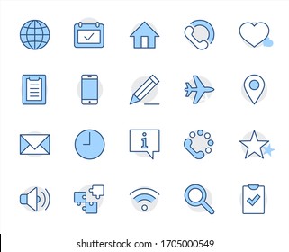 Set of Web Vector Line Icons. Contains such Icons as Globe, Wi-fi, Home, Heart, Phone, Pencil, Time Clock, Star and more. Editable Stroke. 32x32 Pixel Perfect