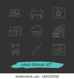 Set of webdesign icons line style symbols with related content, cloud computing, pingback and other icons for your web mobile app logo design.