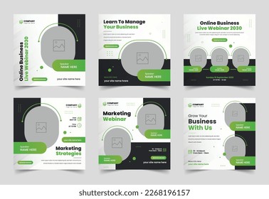 Set of webinar business for social media post, Online Conference Social Media Post, Business Webinar