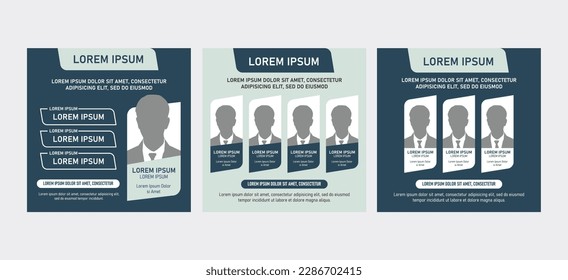 Set of webinar business for social media post. Modern poster suitable for business webinars, marketing webinars, online class programs, brochure digital banner template on square size.