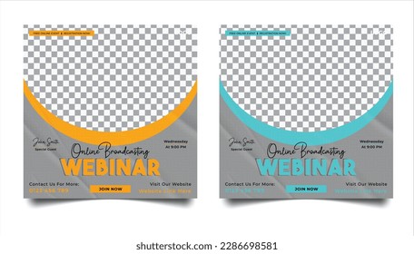 Set webinar social media post template concept design. online marketing promotion banner,emplate for advertising,creative webinar,Digital,