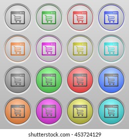 Set of webshop plastic sunk spherical buttons.