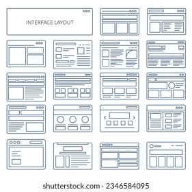 Set of Website Application Layout Variation - Stock Icon as EPS 10 File