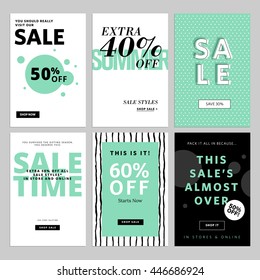 Set of website banners and emails for sale. Vector illustrations for website and mobile website banners, posters, email and newsletter designs, ads, promotional material.