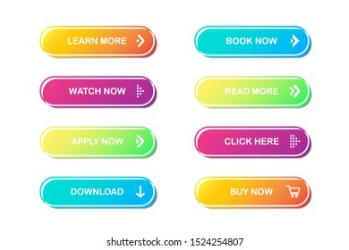Set of website buttons. Vector illustration eps10