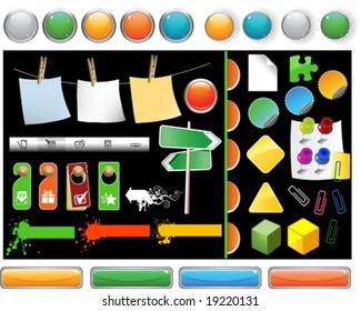 Set of website buttons, vector illustration