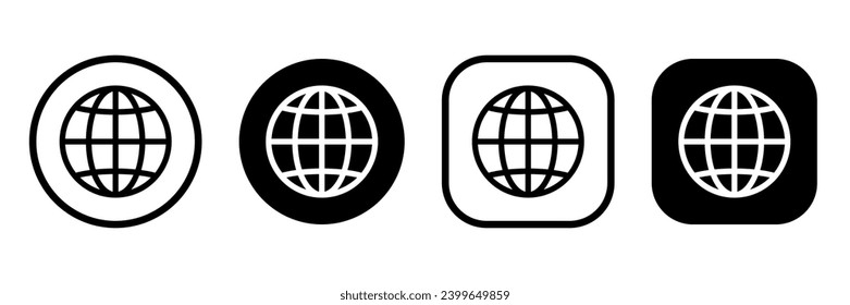 Set website click icons. Go to the website. Flat vector icon for apps and websites.