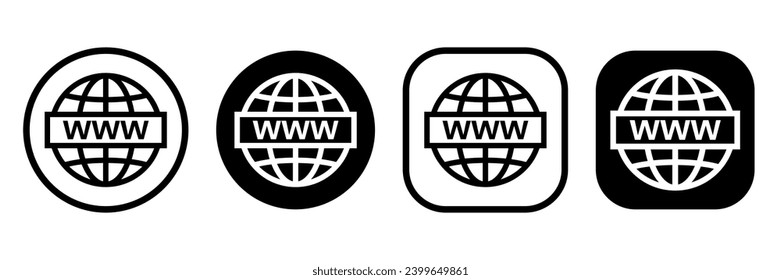 Establecer el sitio web haga clic en iconos. Ve al sitio web. Icono de vector plano para aplicaciones y sitios web.