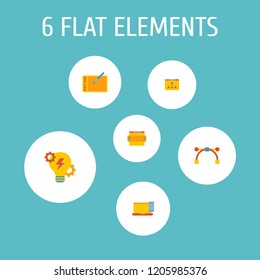 Set of website development icons flat style symbols with vector art, website structure, brainstorm and other icons for your web mobile app logo design.