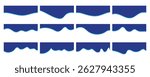 Set of website divider, separator curve shape abstract design element vector illustration on white background