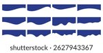 Set of website divider, separator curve shape abstract design element vector illustration on white background