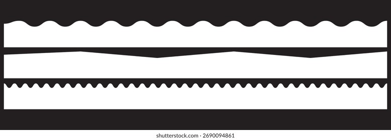 Conjunto de divisor de site, forma de curva separadora abstrata design elemento vetor ilustração sobre fundo branco