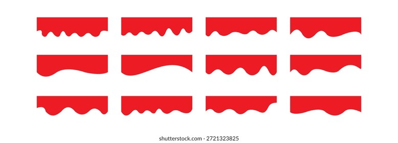 Conjunto de divisor de site, forma de curva separadora abstrata design elemento vetor ilustração em fundo branco.