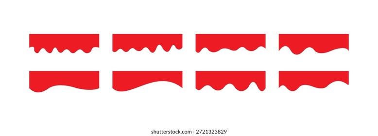 Conjunto de divisor de site, forma de curva separadora abstrata design elemento vetor ilustração em fundo branco.