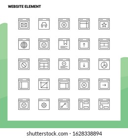 Set of Website Element Line Icon set 25 Icons. Vector Minimalism Style Design Black Icons Set. Linear pictogram pack.
