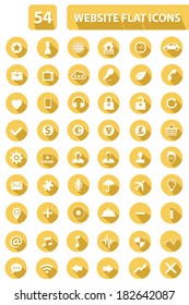 Set Of Website Flat Icons,Yellow version,vector