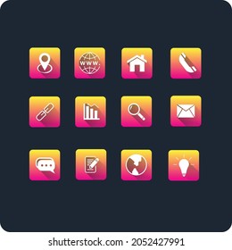 Conjunto de vectores de iconos de sitio web. Símbolo de icono de comunicación