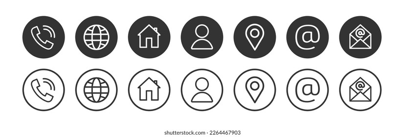 Set of Website icon vector. Communication icon symbol isolated set.