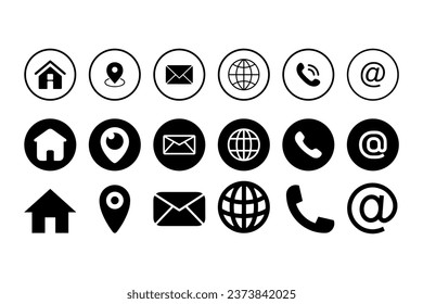 Conjunto de vectores de iconos de sitio web. Símbolo de icono de comunicación