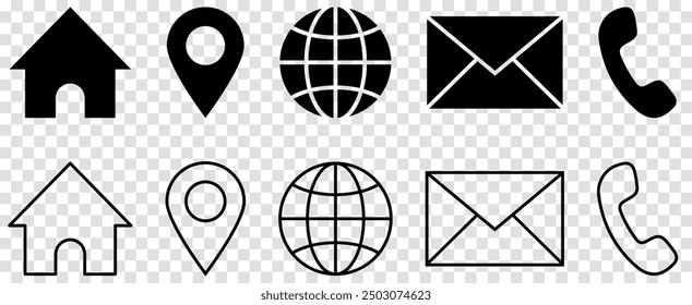 Set of website icons. Communication icon on transparent background
