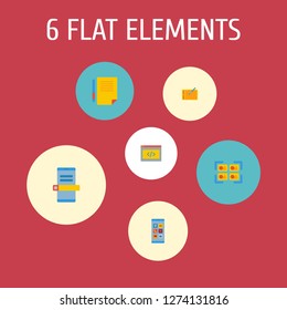 Set of website icons flat style symbols with copywriting, portfolio, mobile apps and other icons for your web mobile app logo design.