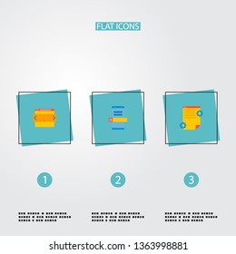 Set of website icons flat style symbols with project brief, website slider, mobile login and other icons for your web mobile app logo design.