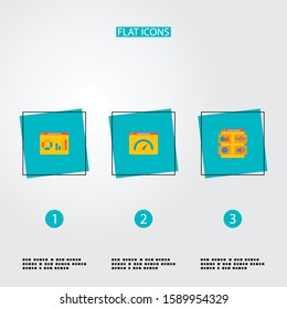 Set of website icons flat style symbols with website analytics, website performance, website content and other icons for your web mobile app logo design.