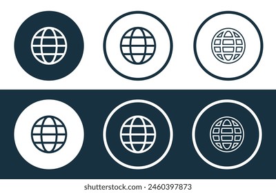 Conjunto de iconos de Sitio web aislado plano y contorno estilo Ilustración vectorial