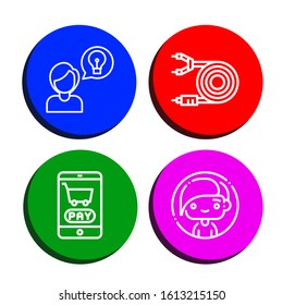 Set of website icons. Such as Idea, Card, Shopping cart, Woman , website icons