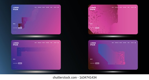 Set Website Landing Page with gradient colorful Background. Modern design. Easy editable For landing page, banner, website, homepage, card, ui, or apps. Vector illustration