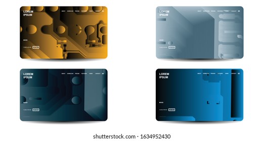 Set Website Landing Page with gradient colorful Background. Modern design. Easy editable For landing page, banner, website, homepage, card, ui, or apps. Vector illustration