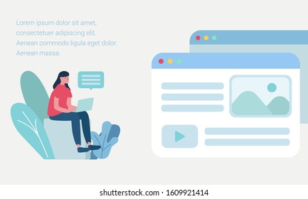 Set of website  landing pages template designs. Vector illustration concepts for website and mobile website design and development, business, marketing, social media apps, project management.