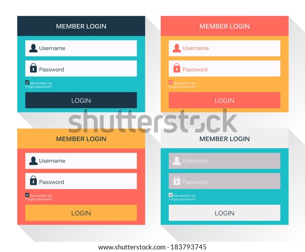 Set Website Login Form Templates Modern Stock Vector (Royalty Free ...