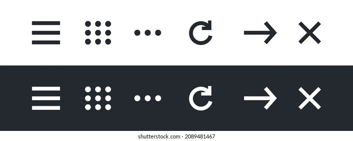 Set of website navigation menu icons. Flat website menu icons. Vector illustration EPS10.