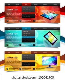 Set of website navigation templates 6. Variant on White.