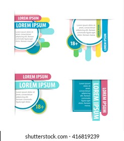 Set of Website origami  Banner. Vector illustration. 