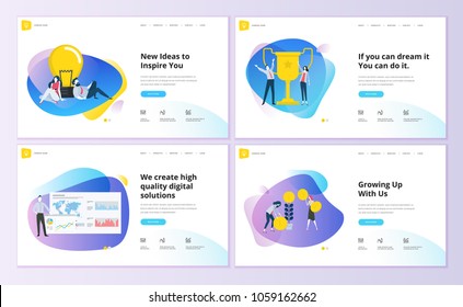 Set of website template designs. Vector illustration concepts of web page design for website and mobile website development. Easy to edit and customize.